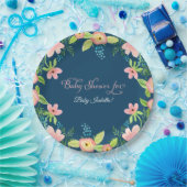 フローラシンプルベビーモダンガールウォーター色アート ペーパープレート (パーティー)