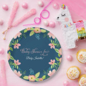 フローラシンプルベビーモダンガールウォーター色アート ペーパープレート (パーティー)