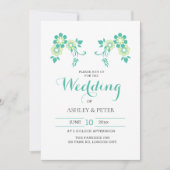 フローラシンプルホワイト結婚式招待状 招待状 (正面)