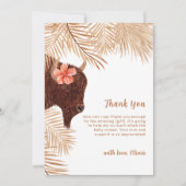 フローラシンプルホー女聖牛女赤ちゃんシャワー サンキューカード (正面)