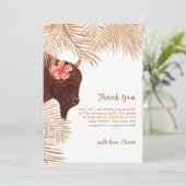 フローラシンプルホー女聖牛女赤ちゃんシャワー サンキューカード (スタンド正面)