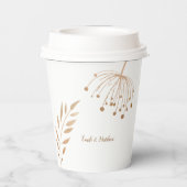 フローラシンプルボタニクエゴールドフォイル結婚ズ 紙コップ (裏面)