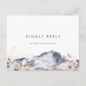 フローラシンプルマウンテンソングリクエストRSVPポストカード インビテーションポストカード (正面)