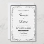 フローラシンプルミニマモダンリスト結婚式招待状 招待状 (正面)