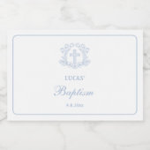 フローラシンプルライトブルークロスバプテスマ スパークリングワインラベル (シングルラベル)