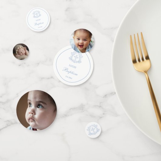 フローラシンプルライトブルークロスバプテスムテーブル コンフェッティ (グループ)