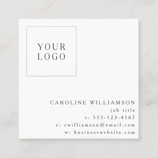 フローラシンプルロゴBohoイエローフェミニン スクエア名刺 (正面)