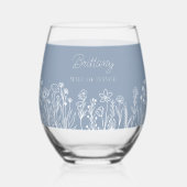 フローラシンプルワイルドフラワーの任意のカラーウェディングパーティー ステムなしワイングラス (正面)