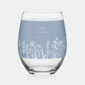 フローラシンプルワイルドフラワーの任意のカラーウェディングパーティー ステムなしワイングラス (裏面)