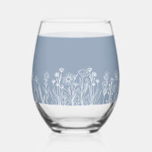 フローラシンプルワイルドフラワーの任意のカラーウェディングパーティー ステムなしワイングラス (左)