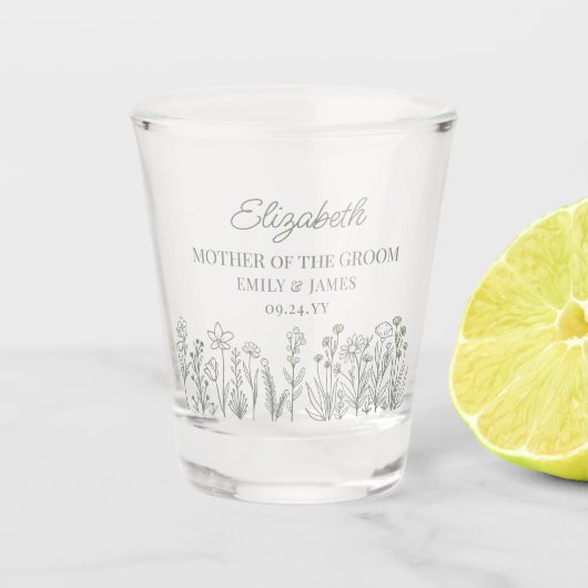 フローラシンプルワイルドフラワーウェディングパーティー ショットグラス (正面)