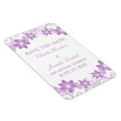 フローラシンプル保存日付マグネット、紫 マグネット (右側)