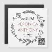 フローラシンプル保存日付QRコード磁石 (正面/裏面)