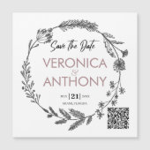 フローラシンプル保存日付QRコード磁石 (正面)