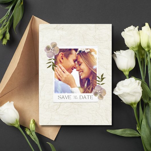 フローラシンプル写真の結婚式の日付を保存 セーブザデート