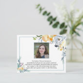 フローラシンプル写真葬式 サンキューカード (スタンド正面)
