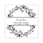 フローラシンプル差出人住所ゴム印 ラバースタンプ (インプリント)