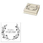 フローラシンプル差出人住所ゴム印 ラバースタンプ (押印)