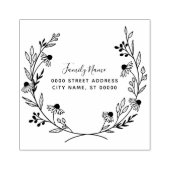 フローラシンプル差出人住所ゴム印 ラバースタンプ (インプリント)