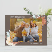 フローラシンプル感謝祭モダン家族の写真 シーズンカード (スタンド正面)