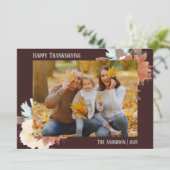 フローラシンプル感謝祭モダン家族の写真 シーズンカード (スタンド正面)