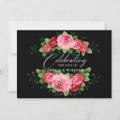 フローラシンプル書道の生活お祝い 招待状 (裏面)