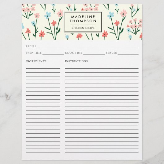 フローラシンプル植物性ピンクブルーフラワーレシピ (正面)