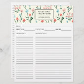 フローラシンプル植物性ピンクブルーフラワーレシピ (正面/裏面)