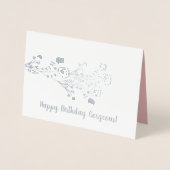 フローラシンプル植物性誕生日ホイル実在カード 箔カード (正面)