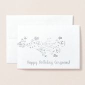 フローラシンプル植物性誕生日ホイル実在カード 箔カード (封筒付き正面)