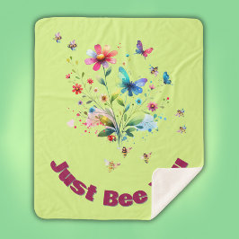 フローラシンプル水カラーモノグラムビーオングリーン シェルパブランケット