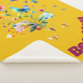 フローラシンプル水カラーモノグラムビーオンマスタード シェルパブランケット (3/4)