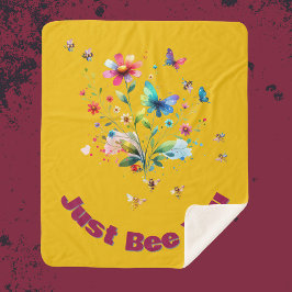 フローラシンプル水カラーモノグラムビーオンマスタード シェルパブランケット