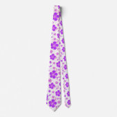 フローラシンプル水彩プリント紫とピンク ネクタイ (正面)