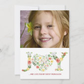 フローラシンプル父の日の喜びスクリプトの写真 カード (正面)