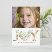 フローラシンプル父の日の喜びスクリプトの写真 カード (スタンド正面)