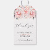 フローラシンプル牡丹赤面ピンクブライダルシャワー ギフトタグ (裏面)