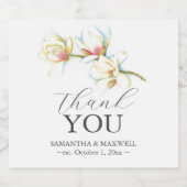 フローラシンプル白いありがとう好意 スパークリングワインラベル (シングルラベル)