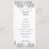 フローラシンプル白黒結婚式 プログラム (正面/裏面)