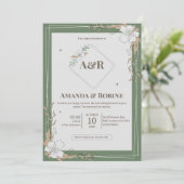 フローラシンプル結婚式招待状 招待状 (スタンド正面)