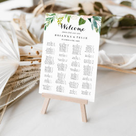 フローラシンプル緑アルファベットの座席表 ポスター