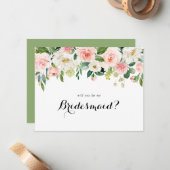 フローラシンプル緑葉の花嫁の提案 ノートカード (正面/裏面インサイチュ)