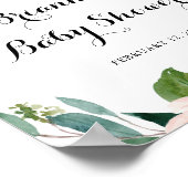 フローラシンプル緑葉赤ちゃんシャワーウェルカム ポスター (角)