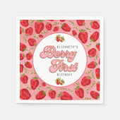 フローラシンプル赤いちご模様ベリーファースト スタンダードカクテルナプキン (正面)