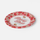 フローラシンプル赤いちご模様ベリーファースト ペーパープレート (アングル)