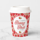 フローラシンプル赤いちご模様ベリーファースト 紙コップ (裏面)