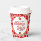 フローラシンプル赤いちご模様ベリーファースト 紙コップ (正面)