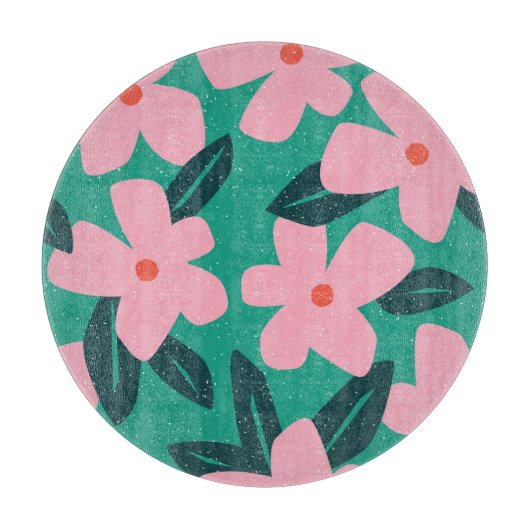 フローラシンプル:抽象芸術美しい カッティングボード (正面)