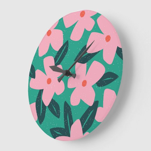 フローラシンプル:抽象芸術美しい ラージ壁時計 (傾斜)