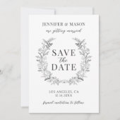 フローラシンプルboho日付写真の招待を保存する 招待状 (正面)